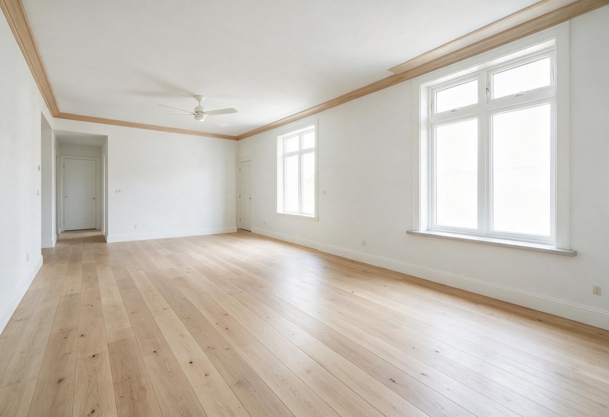 Empty dining area before AI virtual staging