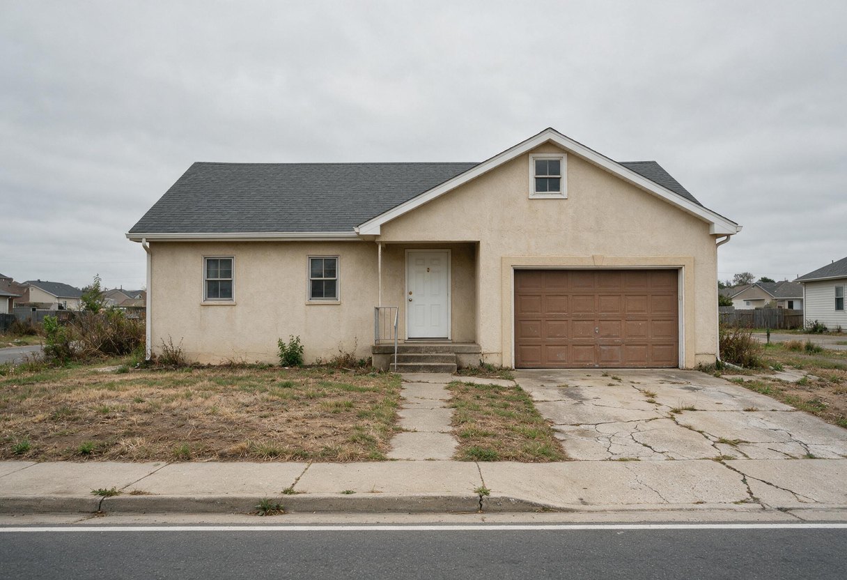 Dated house exterior before AI redesign