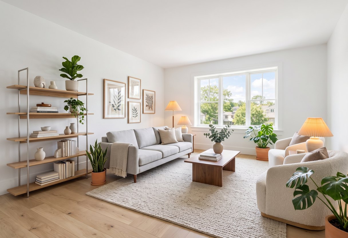 Furnished living room before AI furniture removal