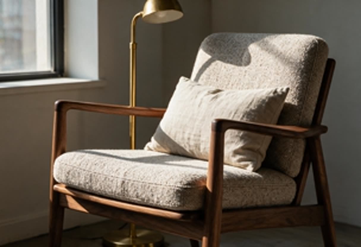 Soft low-resolution photo of an armchair before AI upscaling