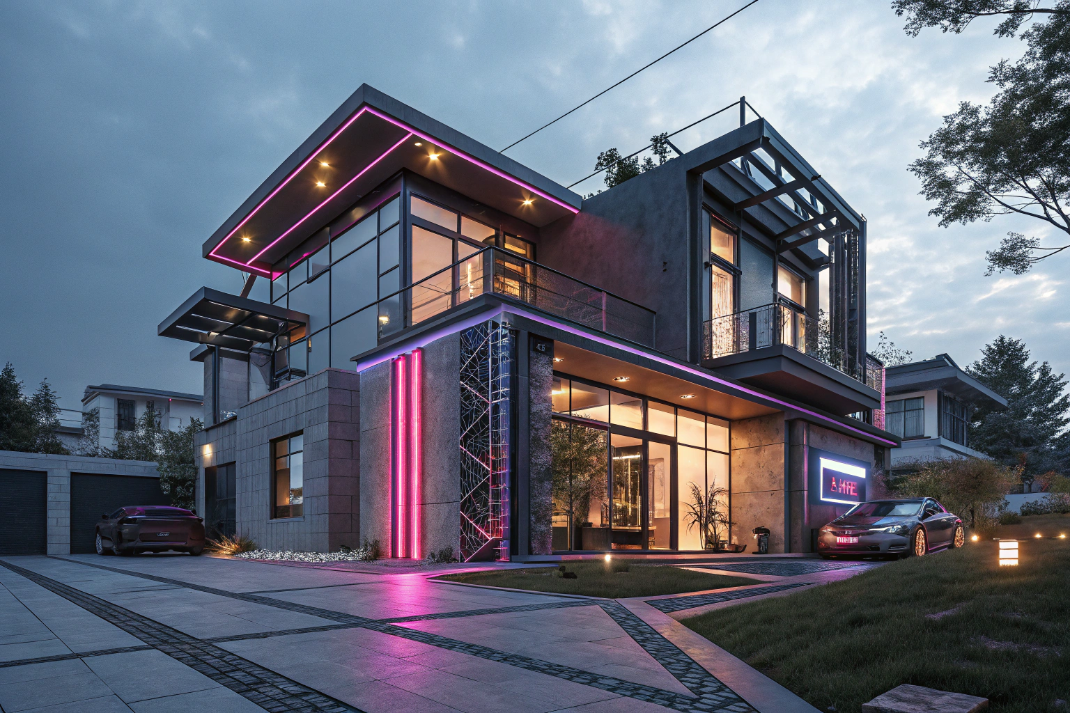 Cyberpunk House Exterior