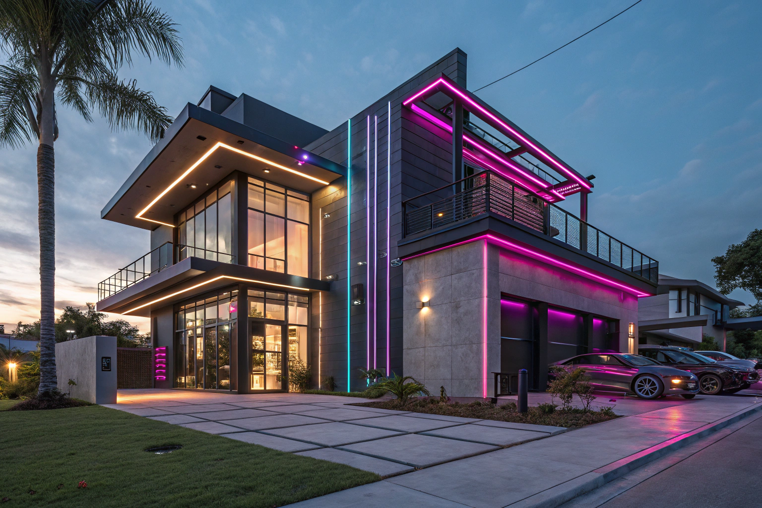 Cyberpunk House Exterior