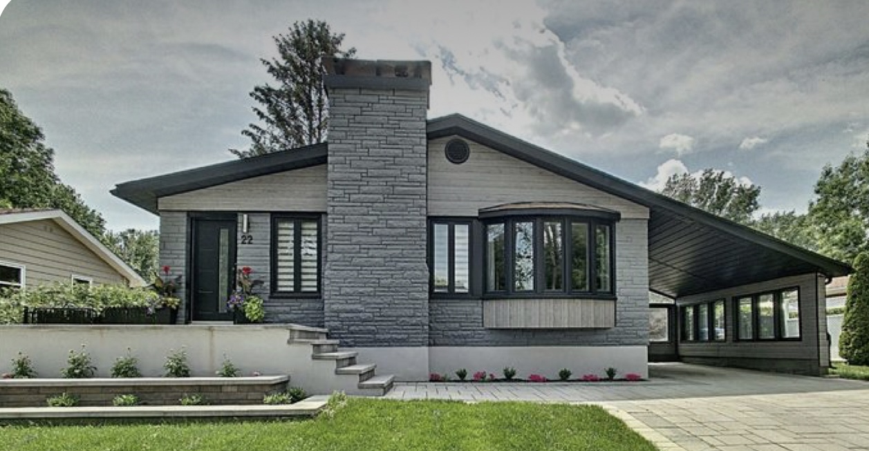 Old Mid-Century Modern House Exterior