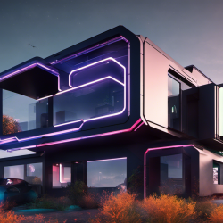 Cyberpunk House Exterior