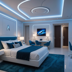 Futuristic Stellar Hotel Bedroom