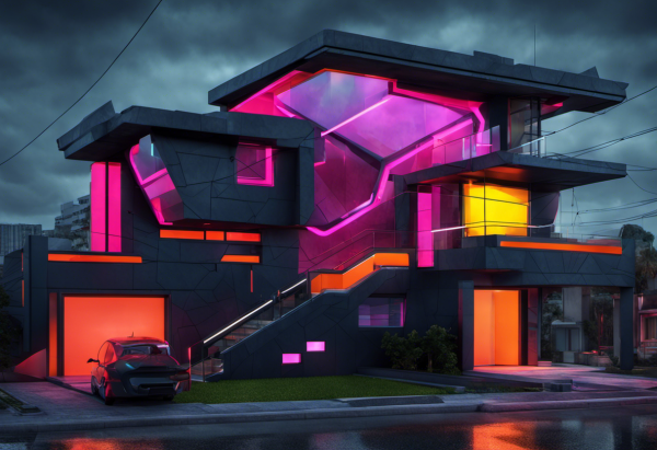 Cyberpunk House Exterior