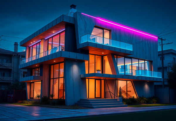 Cyberpunk House Exterior