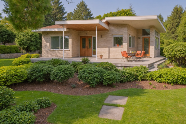 New Mid-Century Modern House Exterior