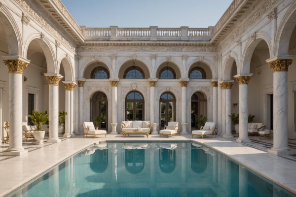 Neoclassical Outdoor Swimming Pool