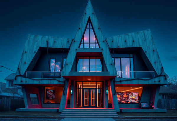 Cyberpunk House Exterior