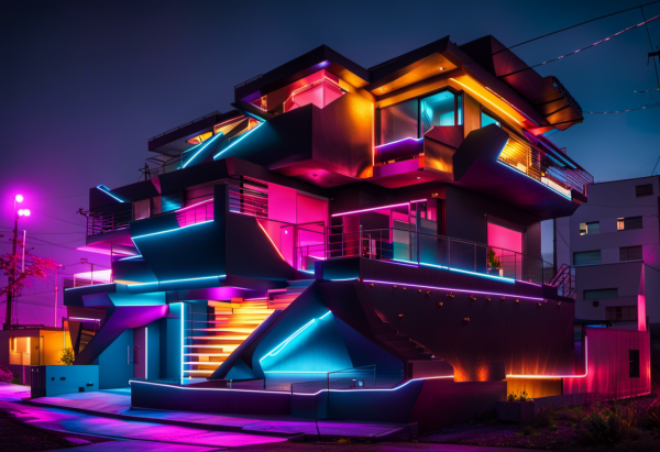 Cyberpunk House Exterior