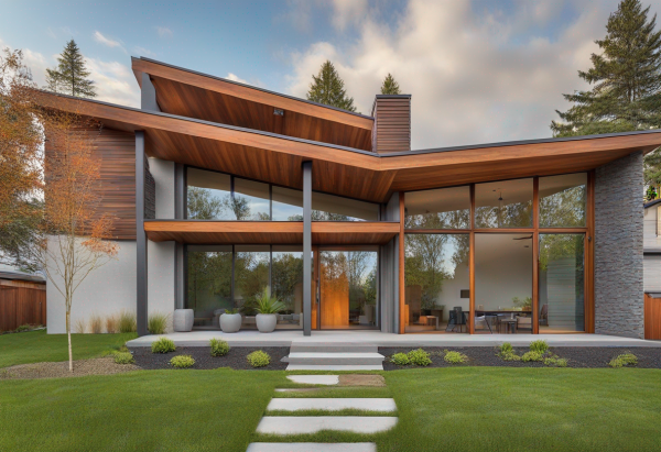 New Mid-Century Modern House Exterior