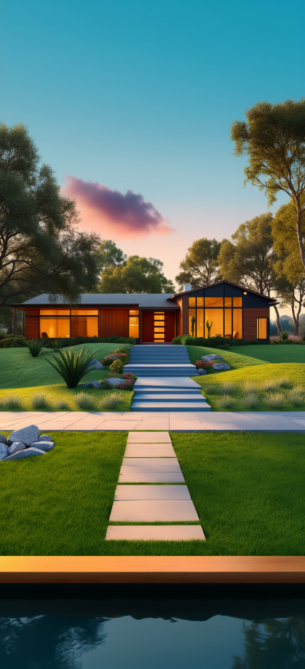 New Mid-Century Modern House Exterior