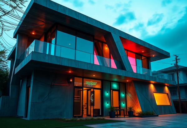 Cyberpunk House Exterior