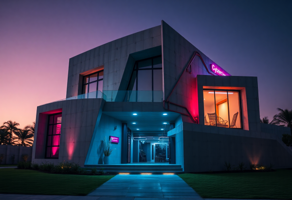 Cyberpunk House Exterior