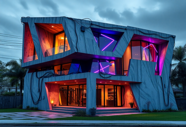 Cyberpunk House Exterior