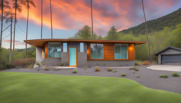 New Mid-Century Modern House Exterior