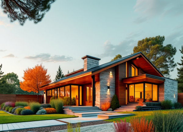 New Mid-Century Modern House Exterior