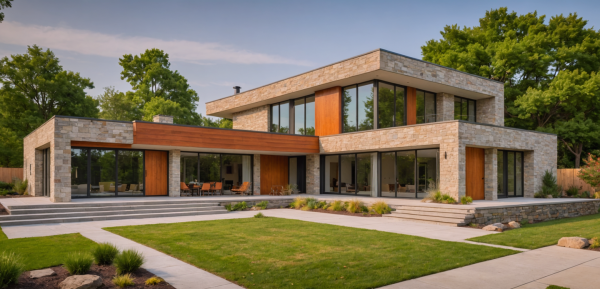 New Mid-Century Modern House Exterior