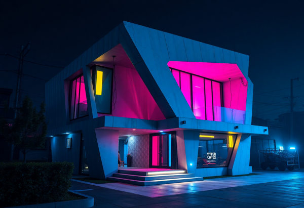 Cyberpunk House Exterior