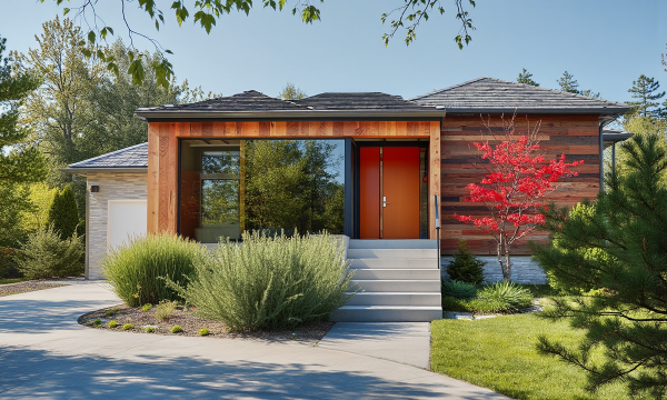 New Mid-Century Modern House Exterior