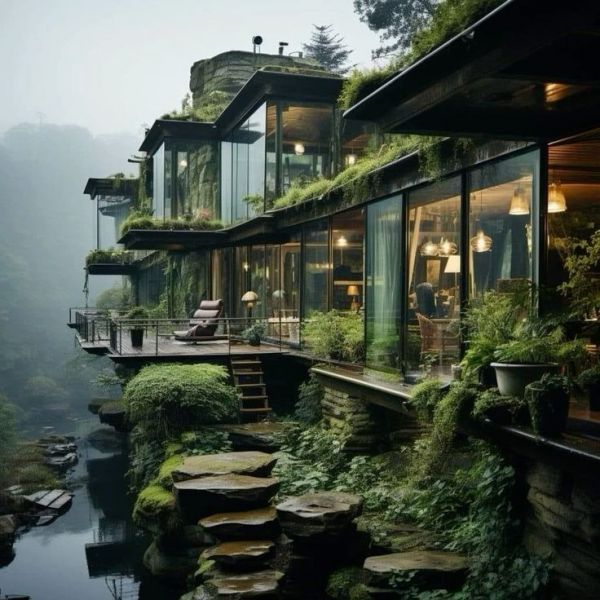 Old Biophilic House Exterior